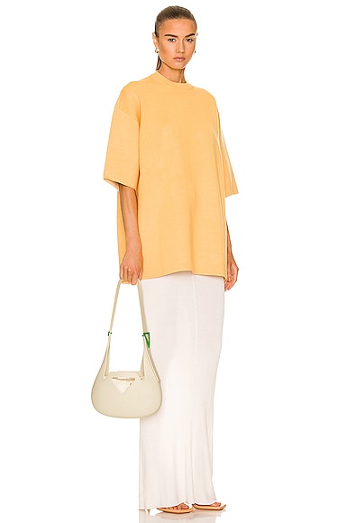 Shop Bottega Veneta Small Moulded Shoulder Bag In White & Parakeet