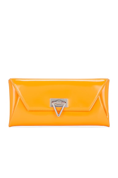 Small Point Lock Clutch in Tangerine