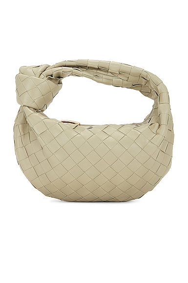 Bottega Veneta Mini Jodie Bag in Travertine & Gold | FWRD