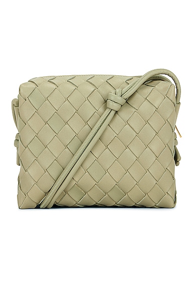 Bottega Veneta Mini Loop Crossbody Bag In Travertine & Gold | ModeSens