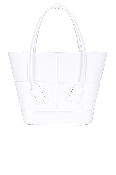 Bottega Veneta Mini Arco Shopping Tote Bag in White