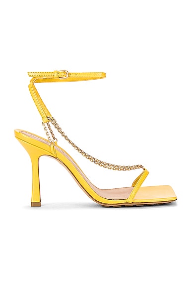 Bottega Veneta Stretch Chain Sandals in Yellow