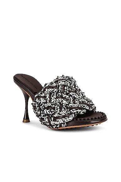 Bottega Veneta Dot Sandals In Brown & White & Black