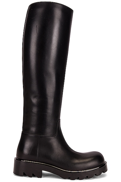 Bottega Veneta Leather Knee High Boots in Black