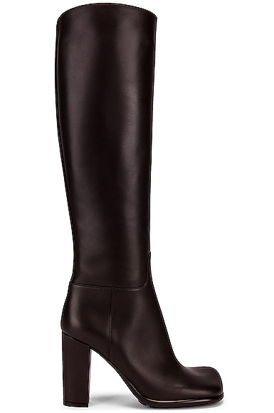 Bottega Veneta Leather Knee High Boots in Brown