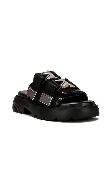 Shop Bottega Veneta Flash Buckle Sandals In Black