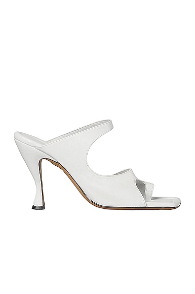 Bottega Veneta Leather Cutout Sandals in Optic White | FWRD
