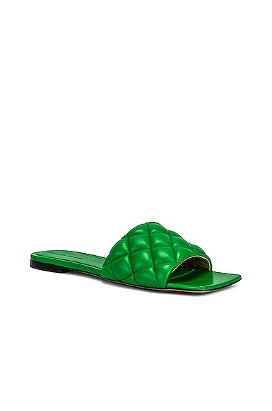 Shop Bottega Veneta Padded Stretch Flat Sandals In Parakeet