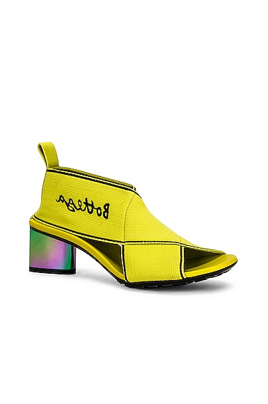 Bottega Veneta Green Elastic Fabric Flex Heels In Kiwi