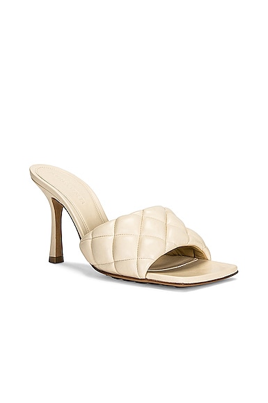 Bottega Veneta Padded Stretch Mule Sandals In Sea Salt