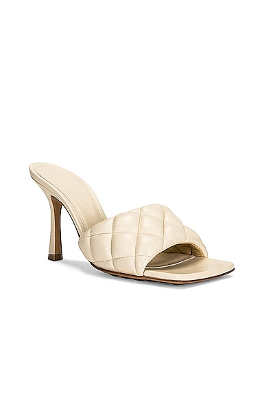 Shop Bottega Veneta Padded Stretch Mule Sandals In Sea Salt