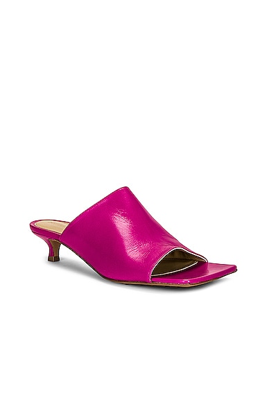 Bottega Veneta Leather 35mm Kitten Heel Stretch Mules In Hollyhock