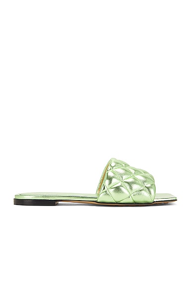 Bottega Veneta Padded Flat Sandals in Green