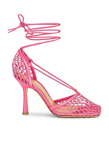 Bottega Veneta Stretch Lace-Up Sandals in Pink