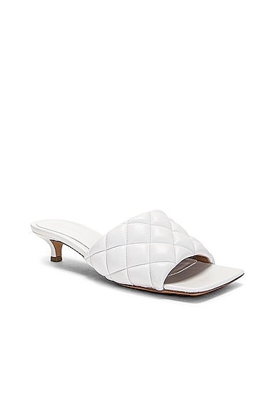 Shop Bottega Veneta Padded Mule Sandal In Optic White