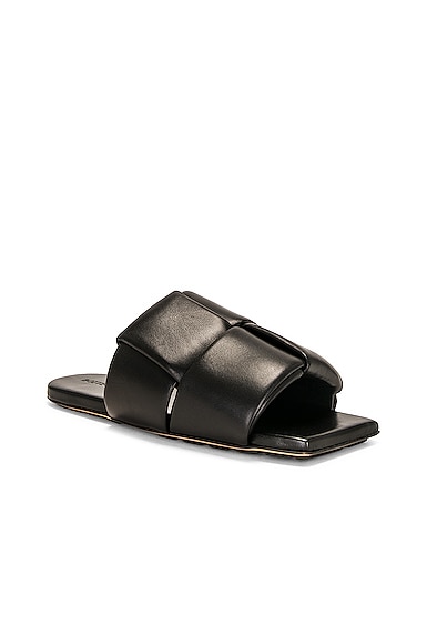Shop Bottega Veneta Patch Mule Flat Sandal In Black
