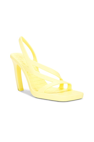 Bottega Veneta Yellow Jimbo Heeled Sandals In Sherbert
