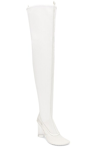 Shop Bottega Veneta Atomic Over The Knee Boot In White