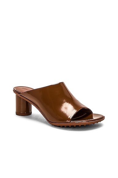 Shop Bottega Veneta Atomic Mule Sandal In Brown Sugar