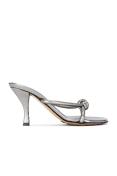 Bottega Veneta Metallic Blink Mule Sandal in Silver