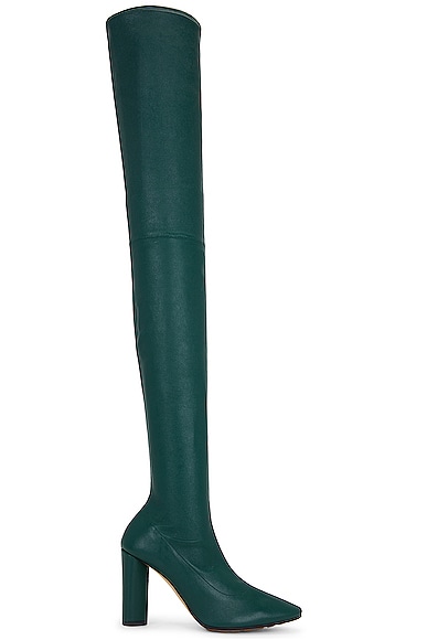 Bottega Veneta Tripod Thigh High Boot in Dark Green
