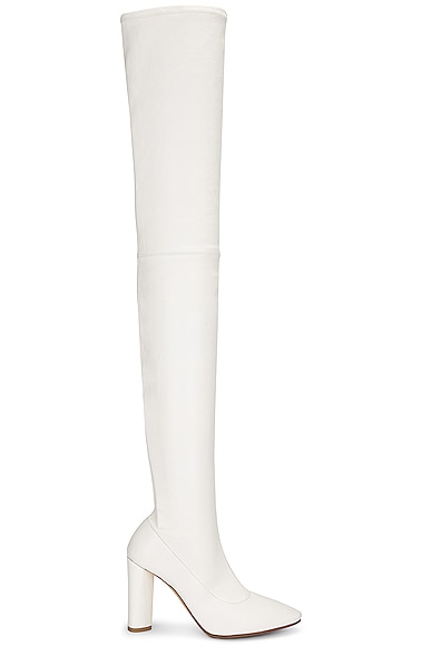 Bottega Veneta Tripod Thigh High Boot in Cream