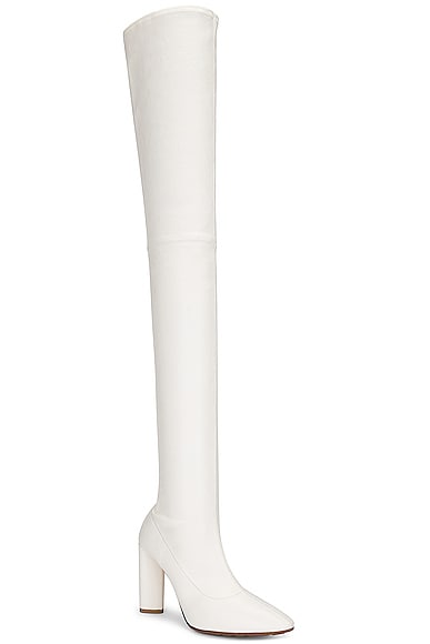 Bottega Veneta Tripod Thigh High Boot In White