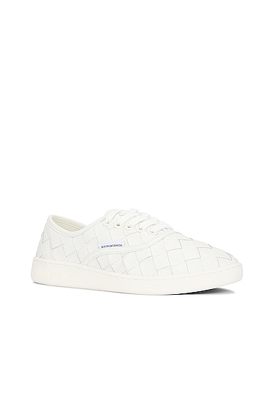 Shop Bottega Veneta Fabric Sneaker In White