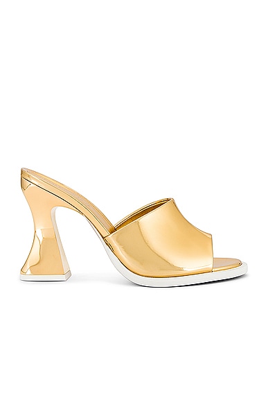 Shop Bottega Veneta Cha Cha Mule Sandal In Gold & White