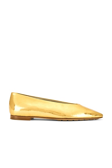 Bottega Veneta Ballet Flat in Gold