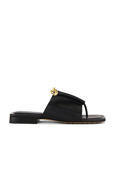 Bottega Veneta Solstice Flat Sandal in Black