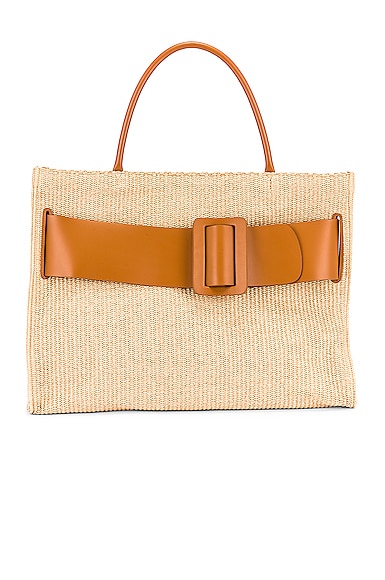 Leather Boyy Bobby 18 Raffia Boyy Bobby 50 Natural Raffia Bag In