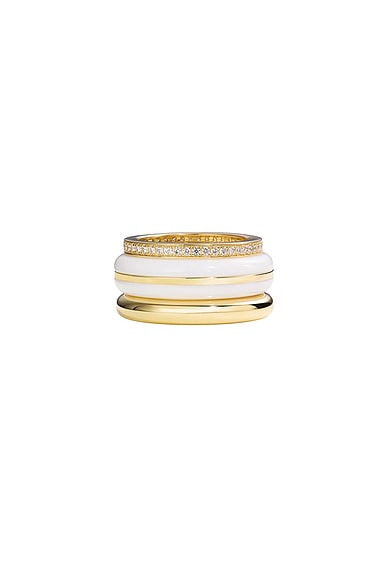 BY PARIAH Classic Stack Ring in White