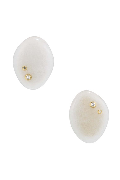 BY PARIAH Small Venus Earrings in White Jasper