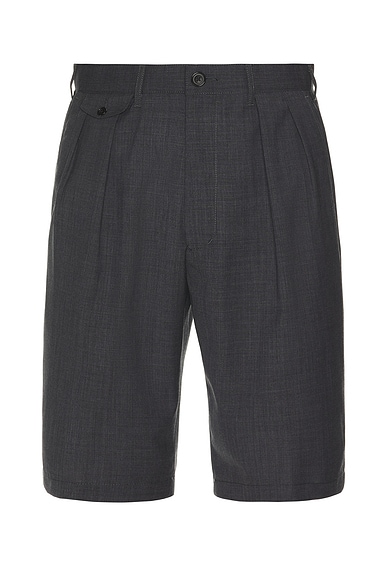 2 Pleats Shorts Wool Tropical