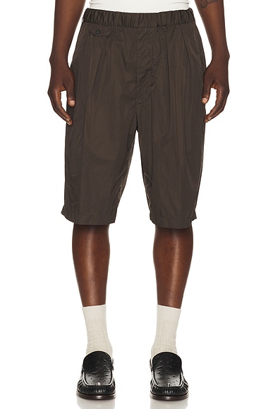 Beams Plus 2 Pleats Relax Shorts Nyco Twill in Charcoal