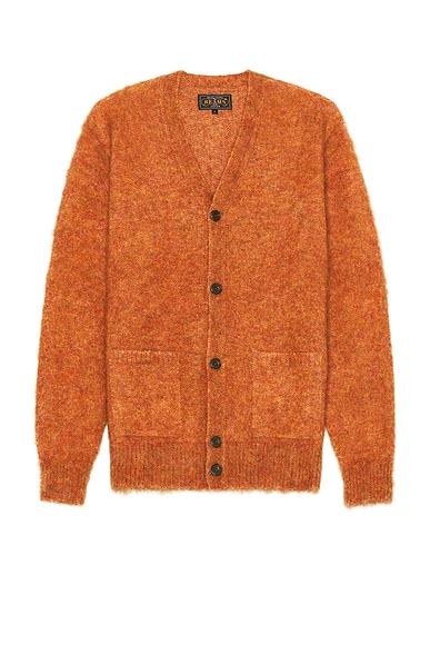 Beams Plus Cardigan Stretch Mohair in Orange