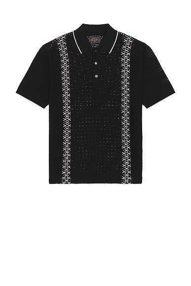 Knit Polo Mesh Stripe