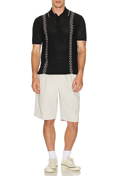 Knit Polo Mesh Stripe