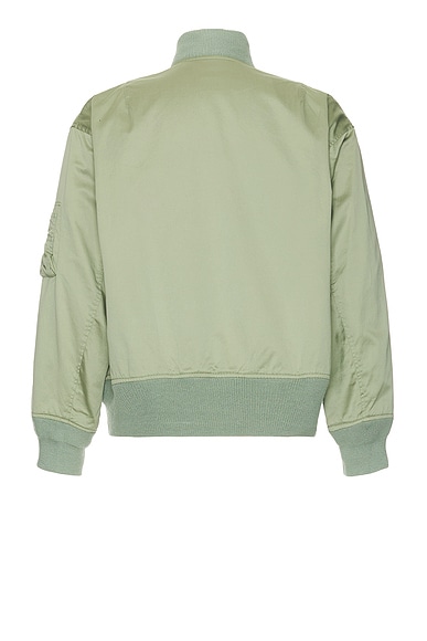 Shop Beams Mil Flight Blouson In Sage