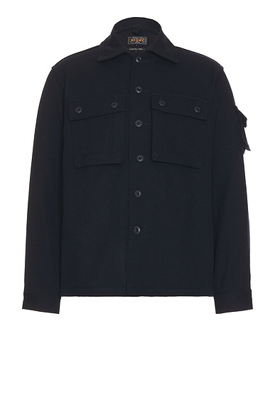 Beams Plus Mil Wool Kersey Jacket in Navy