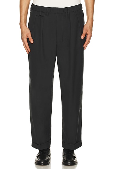 2 Pleats Relax Trousers Laundry Wool