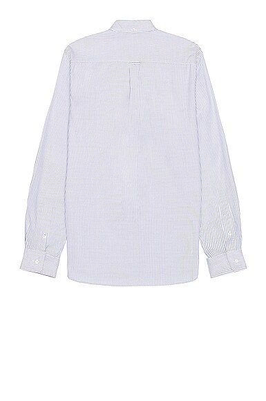Shop Beams Oxford Candy Stripe In Blue