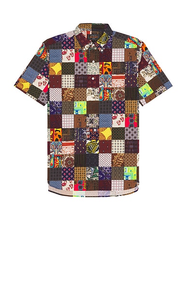 Beams Plus Short Sleeve Patchwork Shirt in Patchwork