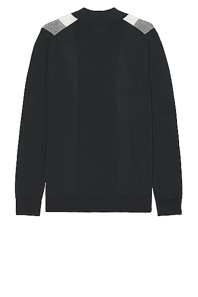 Shop Beams Knit Polo Gradation Stripe In Black