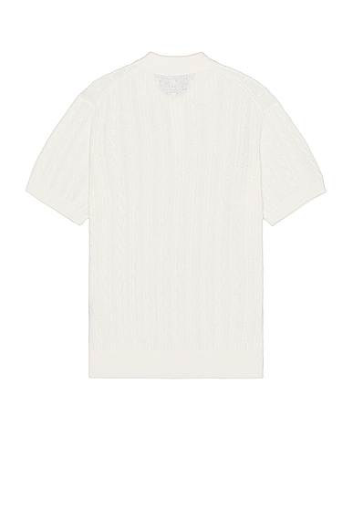 Shop Beams Knit Polo Cable In White