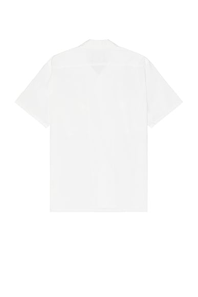 Shop Beams Open Collar Short Sleeve Peruvian Pima In White