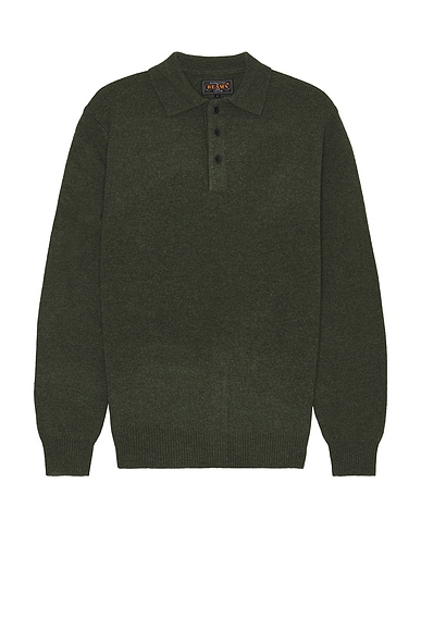 Beams Plus Knit Polo 9G in Green | FWRD