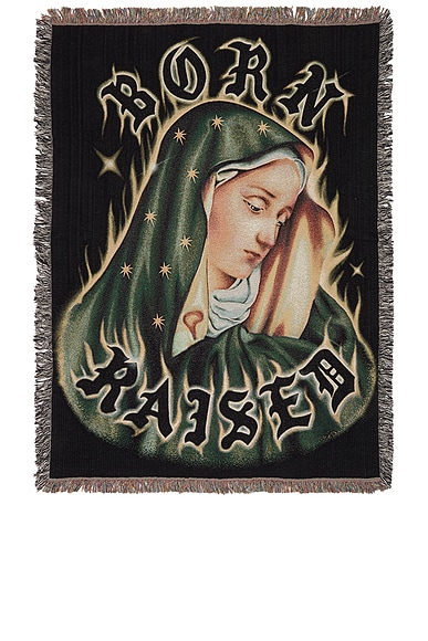 Born x Raised Guadalupe Blanket in Black