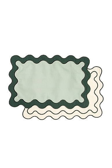 Shop Business & Pleasure Co. Placemat Set Of 4 In Riviera Green